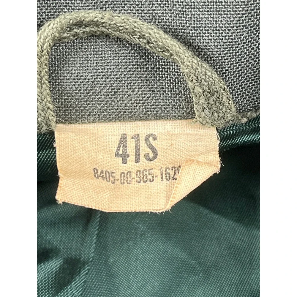 Vintage US Army Dress Uniform Coat Mens 41S Green Good PFC Rank Patches